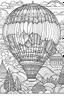 Placeholder: A colorful hot air balloon festival.coloring book page, simple and clean line art, adult drawing book, black and white, crisp black lines, no shades, sharp lines, coloring book for adults, cartoon style, landscape