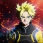 Placeholder: Detailed anime portrait of denki From my hero academia, yellow hair, black suit, intricate details, full body portrait, keep head in frame, slight smile, black Japanese motif, concept art, highly detailed, digital painting, concept art, sharp focus, illustration, art by Yoji Shinkawa, WLOP and greg rutkowski and alphonse mucha and artgerm and yanjun Chen and Junji ito and Makoto Shinkai, HDR, octane render