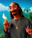 Placeholder: Snoop Dogg, burning cigar with dollars, jungle background, hyper realistic