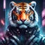 Placeholder: Cyber Tiger in unrealistic urban art style