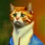 Placeholder: Portrait of a cat by Van Gogh