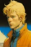 Placeholder: Portrait of a blond young guy, Moebius style, Jean Giraud
