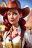 Placeholder: Ultra realistic version in 32k UHDR photography - center on a full body view of- . Toy Story's Jessie the Cowgirl - - in their iconic symbolism- looking at the viewer- - , - , as a real human person - - Ultra Beautiful- Attractive- Stunning. Here are the technical details and dimensions for a realistic version of - the Cowgirl Jessie from Toy Story, Technical Details and Dimensions: Height: Approximately 5 feet 6 inches (168 cm) Physique: Slender yet athletic, Bent over