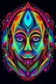 Placeholder: neons psychedelic women face with geometrical patterns and neon colors