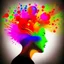 Placeholder: A mind with a variety of colorful thoughts .