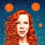 Placeholder: Robyn Lively, her striking perfectly detailed clear eyes, her perfect, precisely detailed lightly freckled face, meticulously detailed long curly multi-hued ginger carrot-colored cherry red fiery hair, luminous colorful sparkles; by james r. eads, gawki, rajewel, tania rivilis, dan mumford, lisa frank, artgerm, greg rutkowski, alphonse mucha and william-adolphe bouguereau; glitter, airbrush, octane render, volumetric lighting, photorealistic digital painting, smooth, sharp focus