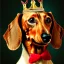 Placeholder: dachshund as a king portrait