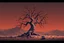 Placeholder: Concept art of an alien dead tree, no background, low poly, retro graphics