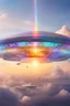 Placeholder: ufo rainbow, cité cristal très futuriste ultra moderne, ufos fleet, intergalactic,