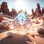 Placeholder: Glittering, 3d, crystal-like, surreal objects in a bright environment, desert, masterpiece, good quality, intricate details, high quality, best quality, 8k, in focus, sharp focus, DVD Screengrab, fantasy, sci-fi, cinematic, photorealism, octane render, frostbite, 8k, cinematic, unreal engine, bokeh, vray, houdini render, quixel megascans, arnold render, 8k uhd, raytracing, cgi, lumen reflections, cgsociety, ultra realistic, cinema4d, studio quality, highly detailed