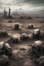 Placeholder: Mormon Suicide Cult dystopian Decrepit landscape, rotting land, war, decaying fields, misery, a dying world humanoids post apocalyptic violent