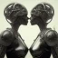 Placeholder: two viking girls kissing each other, hr giger, scary, steam punk, realistic, made in octane, cinematic, ultra-realistic, extremely detailed octane rendering, 8K, VRAY Super Real ar 2:3, dof photorealistic futuristic 50mm lens hard lighting dark gray tintype photograph, realistic lighting, sepia color