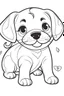 Placeholder: outline art for Puppy (Dog) coloring pages with sitch, white background, Sketch style, full body, only use outline, toddlers style, clean line art, white background, no shadows and clear and well outlined.