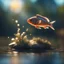 Placeholder: The fish sang a lullaby, And her spirit soared the sky..,bokeh like f/0.8, tilt-shift lens 8k, high detail, smooth render, down-light, unreal engine