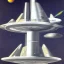 Placeholder: spaceships mix of star trek and star wars by magritte