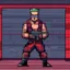 Placeholder: A pixel art cyberpunk version of the best football predictor master pundit master nerdy red battle hardy soldier