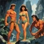 Placeholder: [art by Russ Meyer, Jason and the Argonauts (1963)] Tarzan, Jane Porter and Korak