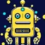 Placeholder: AI LOGO Robot simple, winking face happy