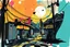 Placeholder: abstract air brush wih pen illustration with black fussy borders, future house future garage j-pop voices pentatonic bounce, in the style of gta4