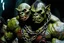 Placeholder: Orc holding a chain attached to the neck of a human captive