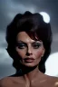 Placeholder: young sophia loren as evil queen in black leather, angry, stern look, volumetric lighting, particales,highly detailed,cinematic, deep colours,8