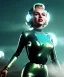 Placeholder: Ultra Realistic retro sci-fi 1960 scene, waist up view portrait, blonde woman, sweet young Marilyn Monroe face, perfect iris, tight latex coat, Strange planet background, Retro sci-fi style glass helmet, fog, rain, soft color, highly detailed, unreal engine 5, ray tracing, RTX, lumen lighting, ultra detail, volumetric lighting, 3d, finely drawn, high definition, high resolution.