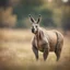 Placeholder: kangaroo rhino with big white jagged horn on its nose, standing on two legs in long grass ,bokeh like f/0.8, tilt-shift lens 8k,*-