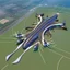 Placeholder: Symmetrical aerial view of an ant-shaped airport, spectacular, impressive, ultra quality, maximalist, 8k 3D