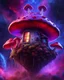 Placeholder: A floating island mushroom house in space. blue purple red cosmic, deep space nebulas. Detailed gloss Painting, bright color, fantastical, intricate detail, splash screen, hyperdetailed, insane depth, concept art, 8k resolution, trending on Artstation, Unreal Engine 5, color depth, backlit, splash art, dramatic, High Quality Whimsical Fun Imaginative, good composition