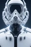 Placeholder: Joi, Black intergalactic pilot suit, portrait, bright white eyes, wearing high tech pilot breathing mask, beautiful face, white smoke, dark, rage, sorrow, high definition, ultra 8 k, volumetric lighting, blue fire, fog