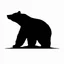 Placeholder: silhouette of a bear, letterpress style, minimalistic high contrast pencil art