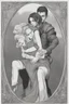 Placeholder: Dnd style, woman being hugged from behind by a young man