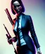 Placeholder: Female John wick, full body, bokeh, hyper realistic