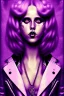 Placeholder: Danish singer MØ face,Abstract steampunk, purple tones,