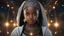 Placeholder: little young Ethiopian girl, peaceful, gentle, confident, calm, wise, facing camera, head and shoulders, traditional Ethiopian costume, perfect eyes, exquisite composition, night scene, fireflies, moon, stars, beautiful intricate insanely detailed octane render, trending on artstation, 8k artistic photography, photorealistic concept art, soft natural volumetric cinematic perfect light, chiaroscuro, award-winning photograph, masterpiece, Raphael, Caravaggio, Bouguereau, Alma-Tadema