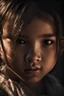 Placeholder: (high resolution) (portrait), (little latino Asian girl), (harsh light), (intense shadows), (contrasting tones), (close-up), (edgy expression), ((emphasized features)), striking eyes, (unique angle), (bold composition), (intense mood), ((contoured features)), (strong personality), (realistic skin texture), (professional photography), (edgy fashion), (creative makeup), ((intense gaze)), (fierce beauty), (sharp details), ((fashion model)), ((high cheekbones)), (dark brown eyes)