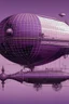 Placeholder: diagramatic infographic structure drawing of fantasy airship, futurelistic, float in purple sky