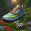 Placeholder: pixar style, volumetric summer garden environment and background, hyper realistic painting of best 3d puffer steampunk Nike sneaker, looking excited, volumetric lighting, dramatic lighting, detailed digital painting, anime, ornate, colour-saturated colors, chaotic, small minutiae, tiny features, particulars, centered, smooth, sharp focus, renderman gofur render, 8k, uhd, detailed eyes, realistic shaded volumetric lighting, sunlight caustics, backlight, centered camera view