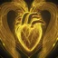 Placeholder: electric heart in golden tapestry