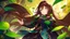 Placeholder: rave poster with Four-leaf clover catear girl brown hair