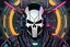 Placeholder: Punisher with Body parts mechanism in 8k cgi cyberpunk drawing style, samurai custom, close picture, neon, intricate details, highly detailed, high details, detailed portrait, masterpiece,ultra detailed, ultra quality