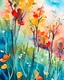 Placeholder: watercolor and oil painting style, Draw A View To The Sky Through The Trees landscape