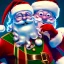 Placeholder:  octane render, 8k, high detail, Santa , portrait, jolly, happy, laughing