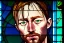 Placeholder: Stained glass window of Thom Yorke's face