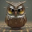 Placeholder: Steampunk Owl, tilt shift,miniature, extreme detail, Photorealism, macro lens 100mm, cinema4d, HDR, 8k, unreal engine 5