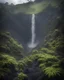 Placeholder: The forest inside the silent volcano where streams of water are pouring into the volcano's crater