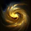 Placeholder: gold galactic tornado