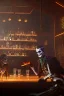 Placeholder: Skeletons having a drink at a bar counter, smoking sigars