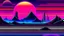 Placeholder: A vector graphic of a synthwave landscape
