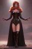 Placeholder: Raquel Welch as evil queen in black leather gown, angry, busty, curvey, cleavage, unreal 5, octane render,cinema4d, dynamic lighting, dramatic lighting, 4k, redshift render, highly detailed, hyper realistic